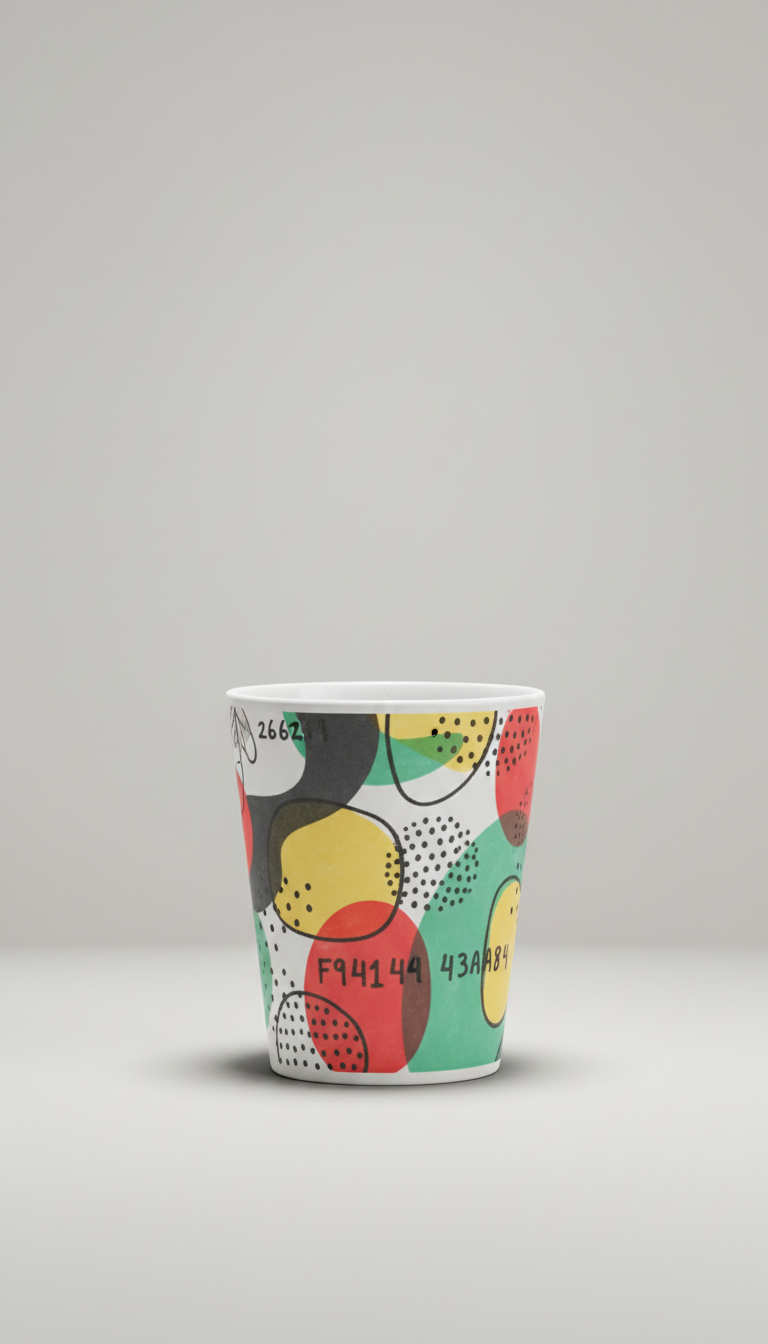 Hand-drawn ceramic graphic cup
